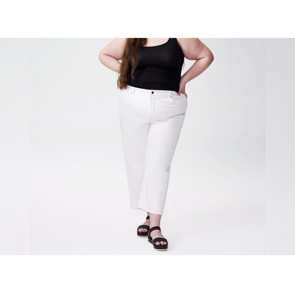 Universal Standard Bae Boyfriend Crop Denim Jeans Solid White Size‎ 40